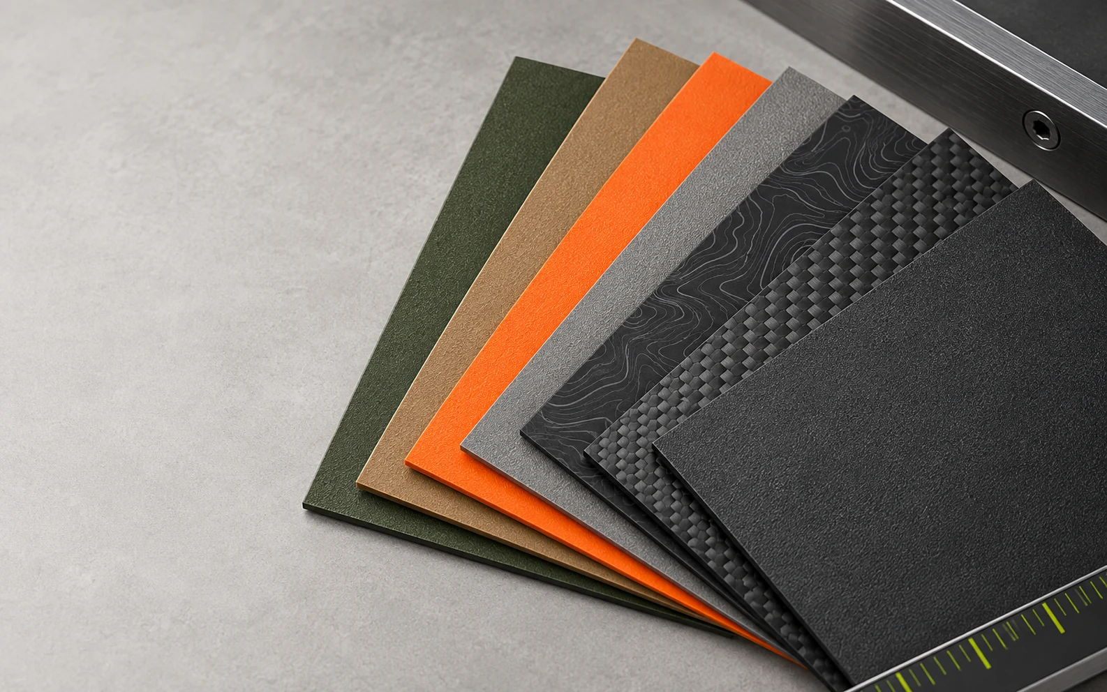 Materials, colors & textures for OEM molded carry systems